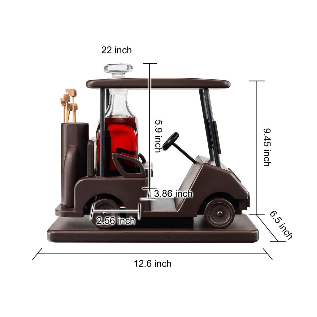 Golf Decanter Whiskey Decanter Brown Mahogany Wood Golf Gifts For Both Men Women Gol
