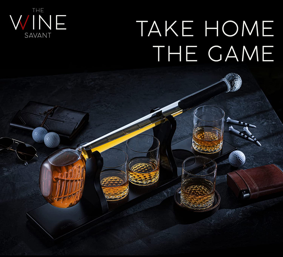 Golf Club Whiskey Decanter Premium Barware Gift Elegant Drinkware Collection
